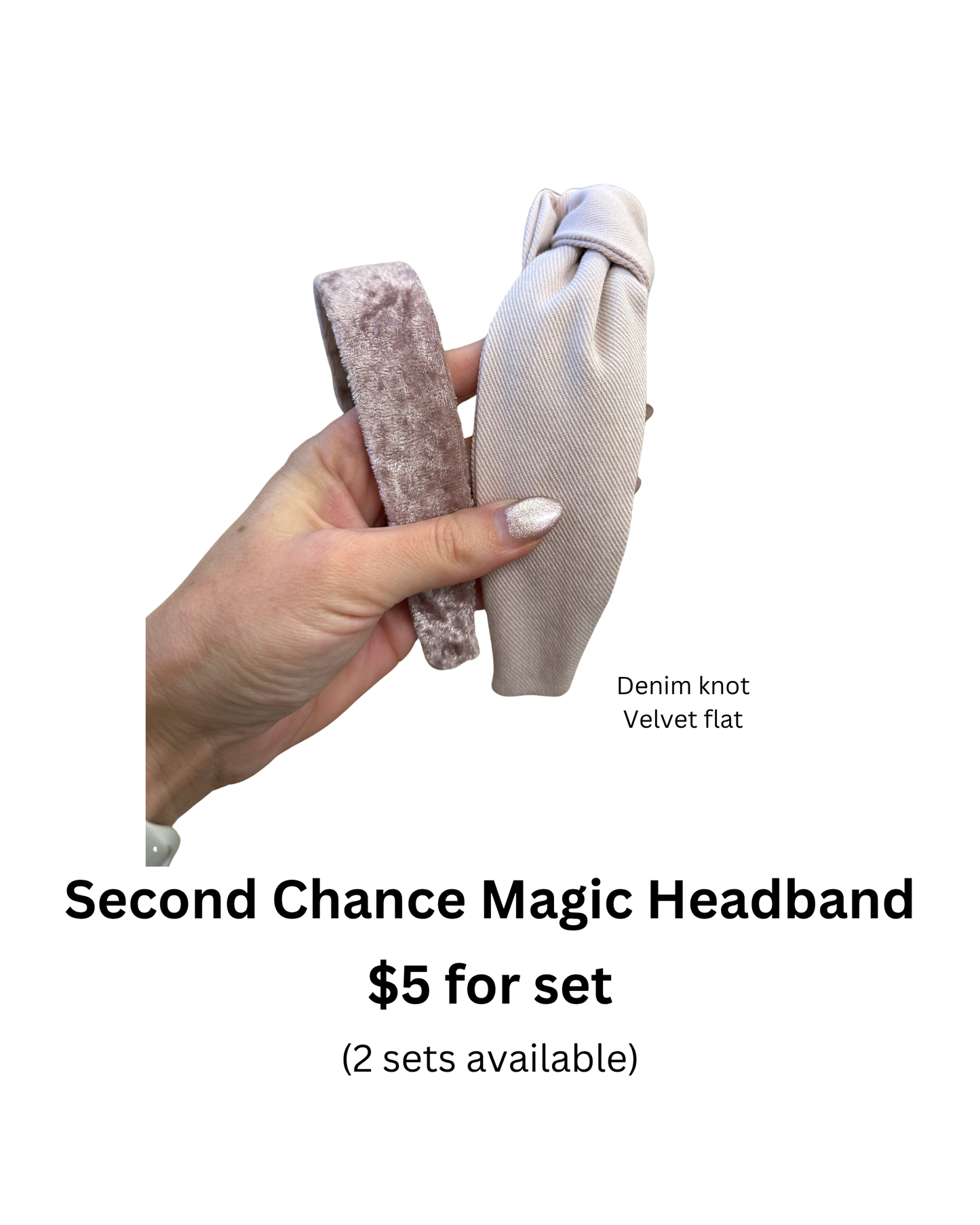 Second Chance Magic Headband Denim/Velvet Duo Set