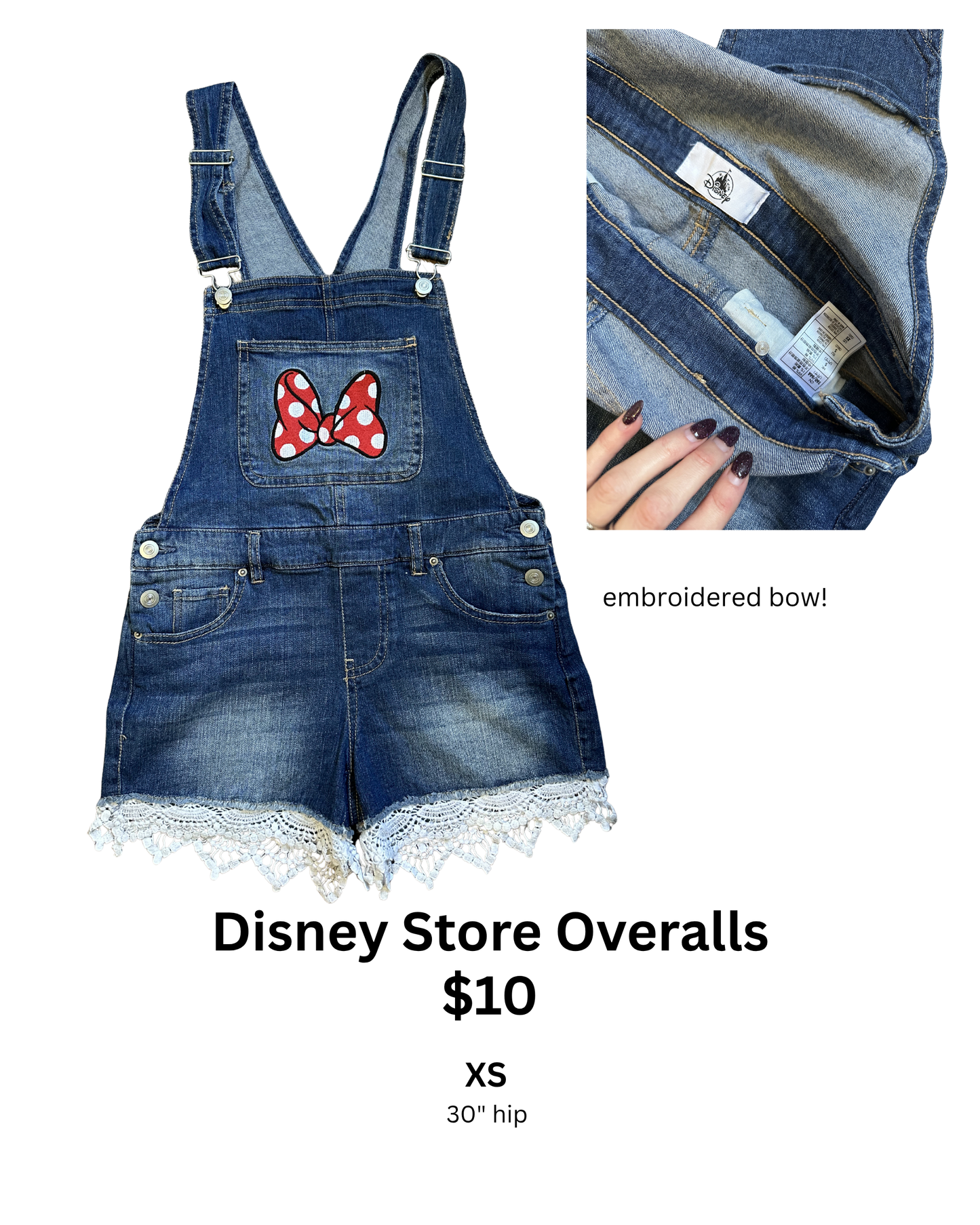 Disney Store Overalls Womens XS