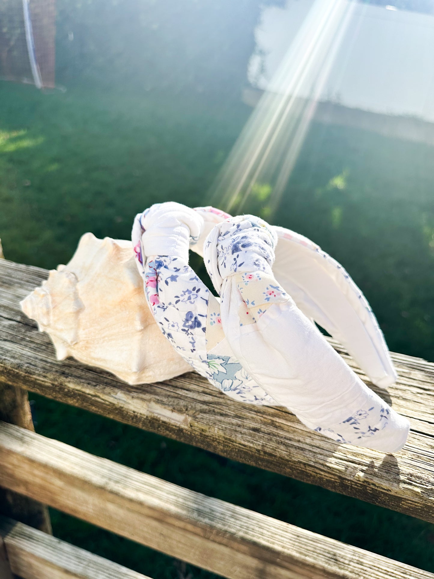 Cousin's Beach Vintage Quilt Knot or Flat Headband PREORDER