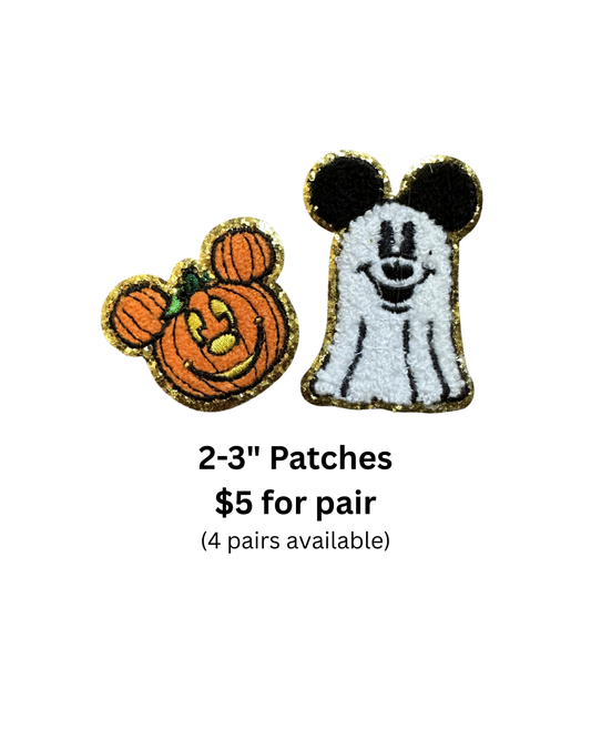 2-3" Mickey Halloween Iron On Patches