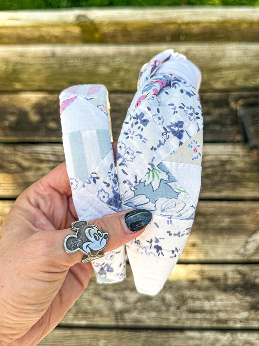 Cousin's Beach Vintage Quilt Knot or Flat Headband PREORDER