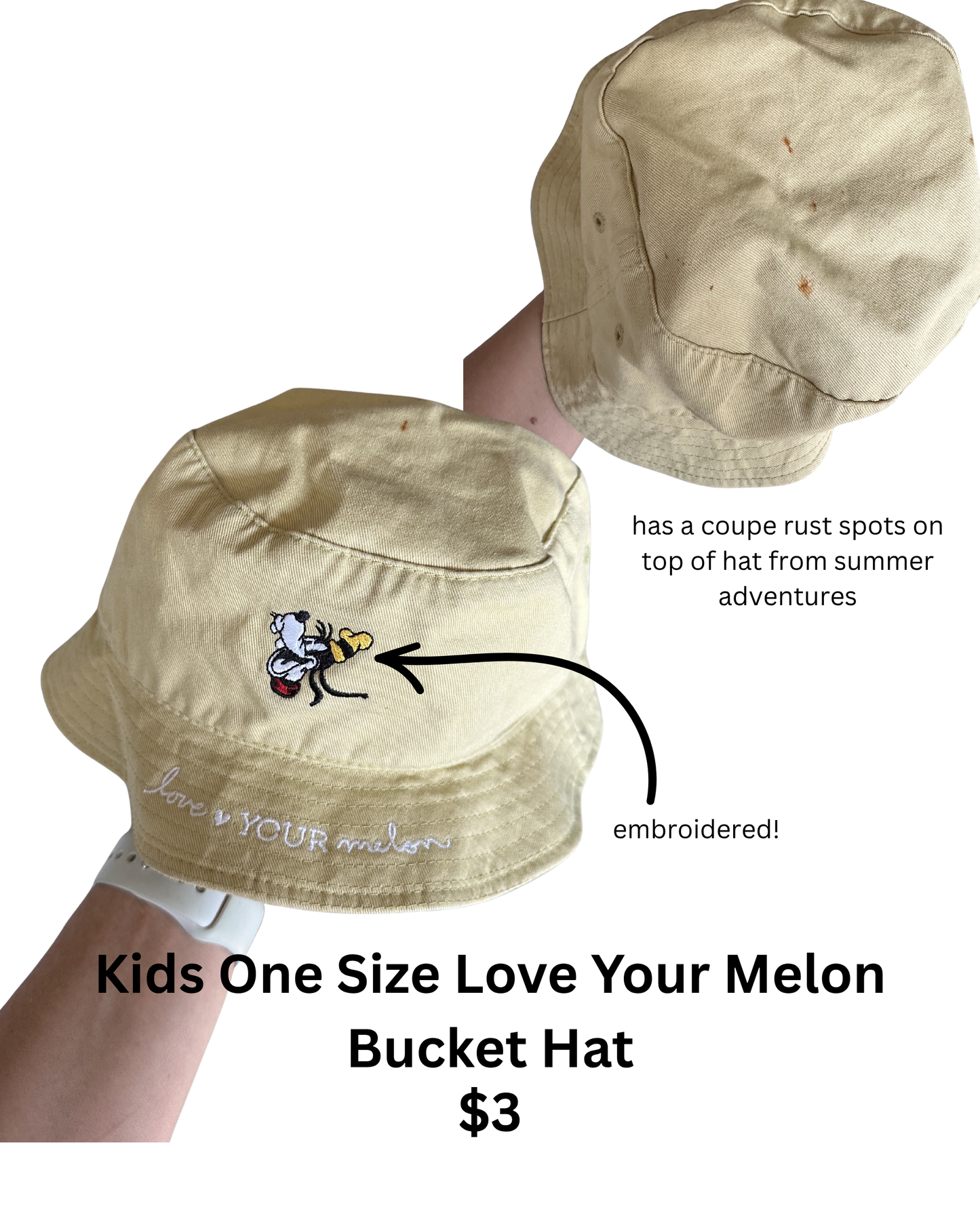 Love Your Melon Goofy Embroidered Bucket Hat Kids OS