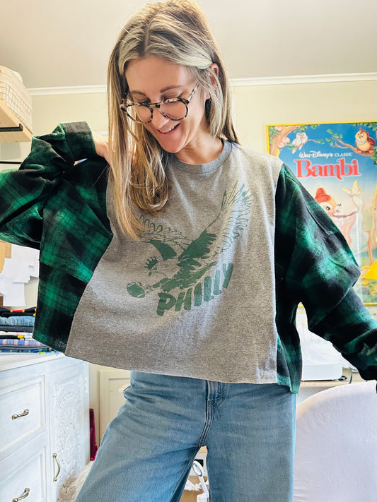 Philly Plaid Tee Rework & Matching Knot Headband